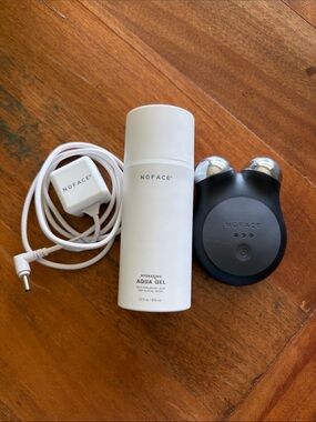 NuFace Mini Facial Toning Device with Hydrating Aqua Gel - White & Black